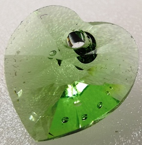 10mm Swarovski heart Peridot